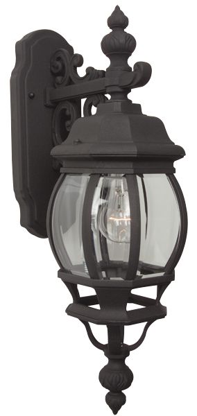 ##Antique Hardware## French Style 1 Light Small Outdoor Wall Lantern in Textured Black