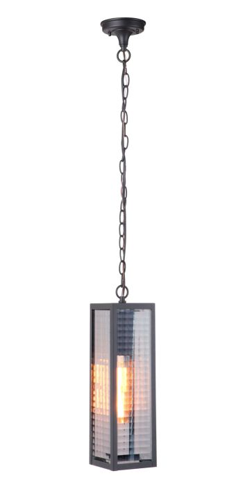 Antique Hardware Deka 1 Light Large Outdoor Pendant in Midnight Exterior