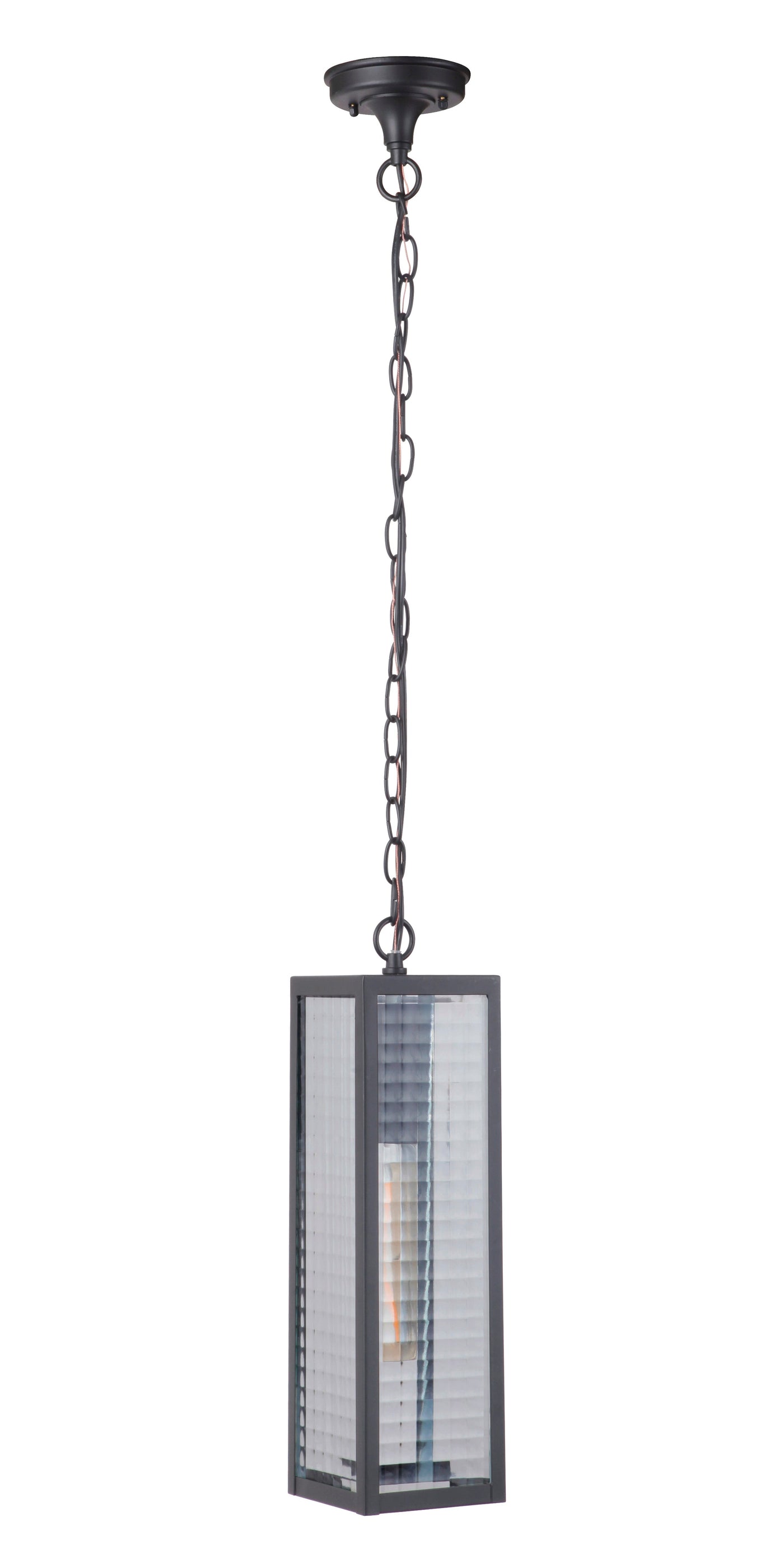 Antique Hardware Deka 1 Light Large Outdoor Pendant in Midnight Exterior