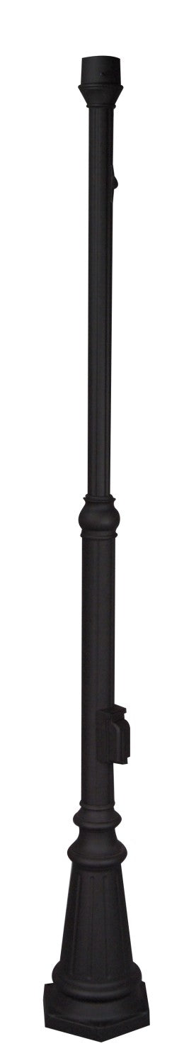 Antique Hardware 80" Pad Mount Post w/Photocell & Outlet in Textured Black Exterior