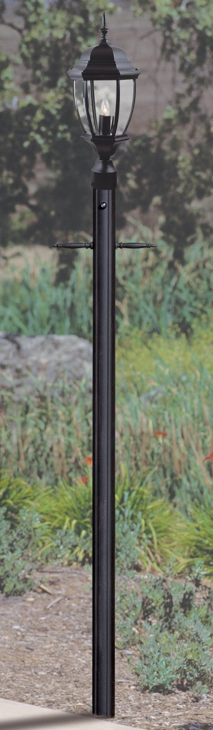 Antique Hardware 84" Fluted Direct Burial Post w/ Photocell in Textured Black Exterior