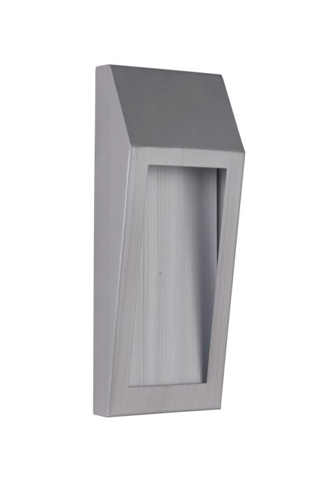 ##Antique Hardware## Wedge 1 Light Small LED Outdoor Pocket Sconce in Brushed Aluminum