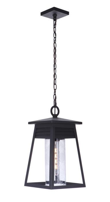 Antique Hardware Becca 1 Light Large Outdoor Pendant in Textured Black Exterior