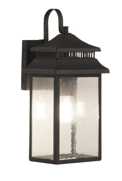 Antique Hardware Crossbend 1 Light Small Outdoor Wall Lantern in Dark Bronze Gilded Exterior