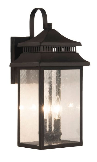 Antique Hardware Crossbend 2 Light Medium Outdoor Wall Lantern in Dark Bronze Gilded Exterior