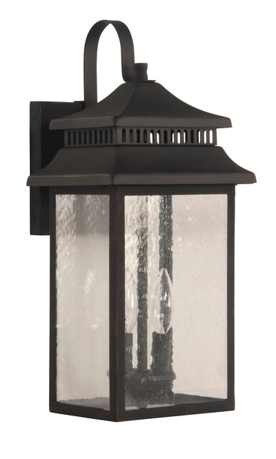 Antique Hardware Crossbend 2 Light Medium Outdoor Wall Lantern in Dark Bronze Gilded Exterior