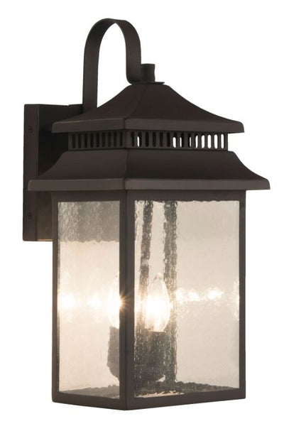 Antique Hardware Crossbend 3 Light Large Outdoor Wall Lantern in Dark Bronze Gilded Exterior