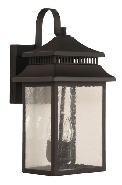 Antique Hardware Crossbend 3 Light Large Outdoor Wall Lantern in Dark Bronze Gilded Exterior