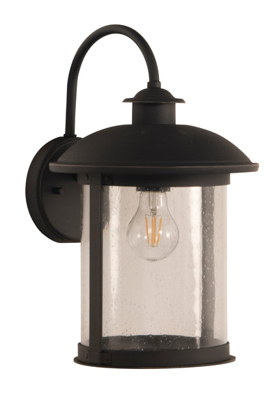 ##Antique Hardware## O'Fallon 1 Light Medium Outdoor Wall Lantern in Dark Bronze Gilded