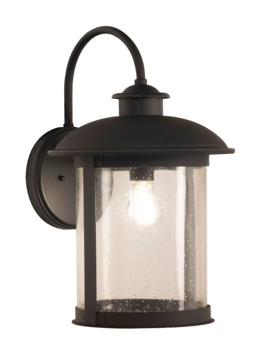 ##Antique Hardware## O'Fallon 1 Light Large Outdoor Wall Lantern in Dark Bronze Gilded