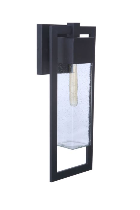 ##Antique Hardware## Perimeter 1 Light Small Outdoor Wall Lantern in Midnight