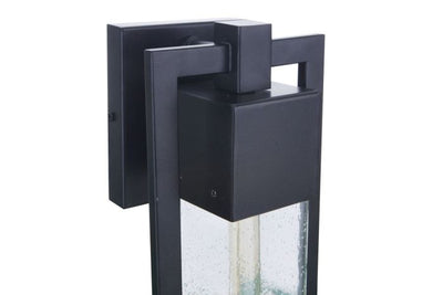 ##Antique Hardware## Perimeter 1 Light Medium Outdoor Wall Lantern in Midnight