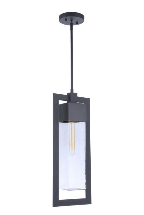 ##Antique Hardware## Perimeter 1 Light Large Outdoor Pendant in Midnight