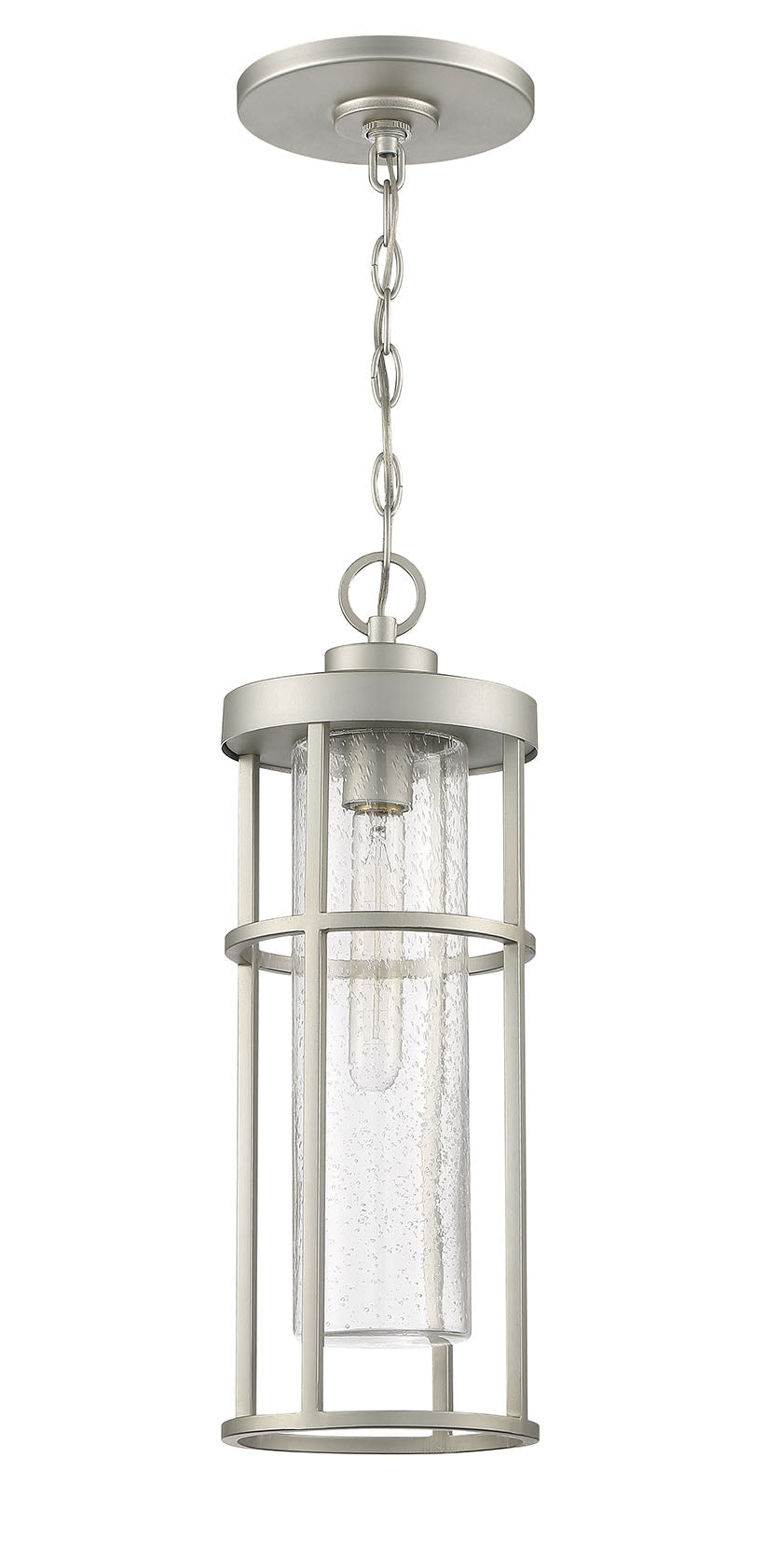 Antique Hardware Encompass 1 Light Outdoor Pendant in Satin Aluminum Exterior