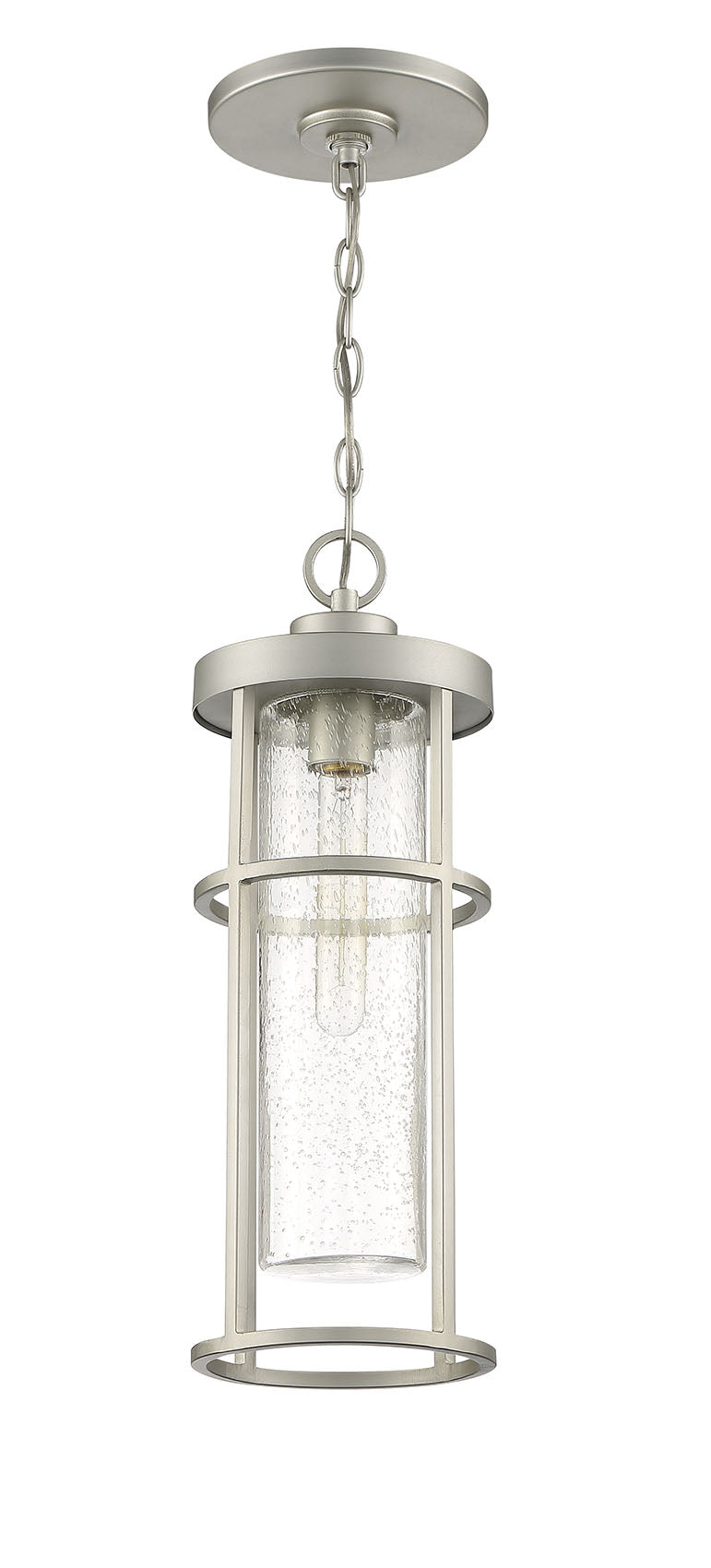 Antique Hardware Encompass 1 Light Outdoor Pendant in Satin Aluminum Exterior