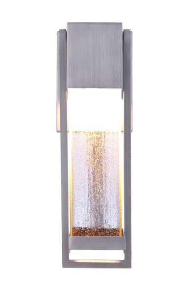 Antique Hardware Bryce 1 Light Small Outdoor LED Wall Lantern in Brushed Titanium Exterior