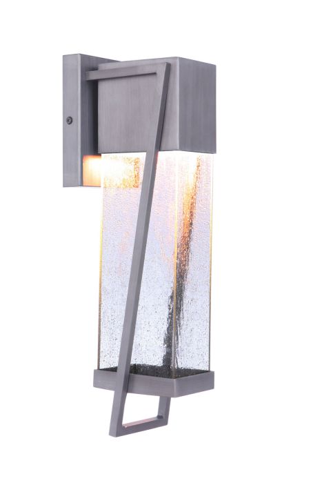 Antique Hardware Bryce 1 Light Medium Outdoor LED Wall Lantern in Brushed Titanium Exterior