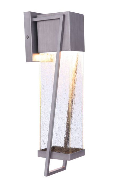 Antique Hardware Bryce 1 Light Large Outdoor LED Wall Lantern in Brushed Titanium Exterior