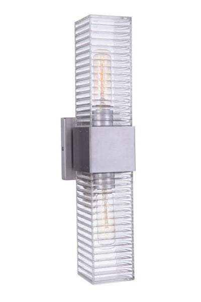 ##Antique Hardware## Ridge 18" 2 Light Outdoor Wall Sconce in Satin Aluminum