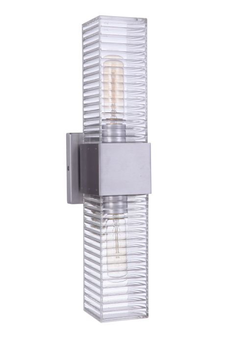 ##Antique Hardware## Ridge 18" 2 Light Outdoor Wall Sconce in Satin Aluminum