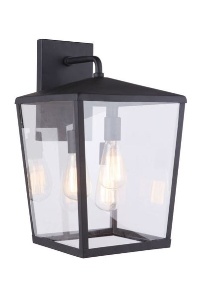 ##Antique Hardware## Olsen 3 Light Large Outdoor Wall Lantern in Midnight