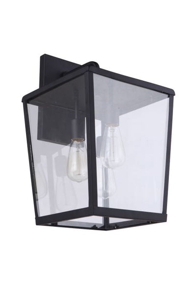 ##Antique Hardware## Olsen 3 Light Large Outdoor Wall Lantern in Midnight