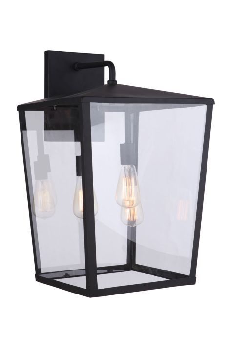 ##Antique Hardware## Olsen 3 Light Extra Large Outdoor Wall Lantern in Midnight