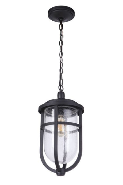 Antique Hardware Voyage 1 Light Outdoor Pendant in Midnight Exterior