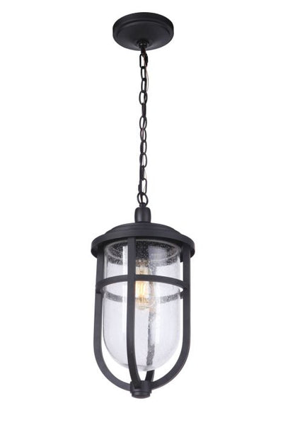 Antique Hardware Voyage 1 Light Outdoor Pendant in Midnight Exterior