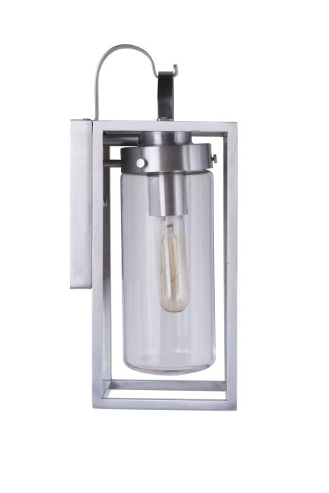 ##Antique Hardware## Neo 1 Light Small Outdoor Wall Lantern in Satin Aluminum