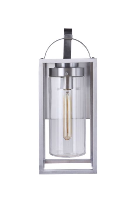 ##Antique Hardware## Neo 1 Light Medium Outdoor Wall Lantern in Satin Aluminum