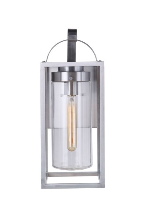 ##Antique Hardware## Neo 1 Light Medium Outdoor Wall Lantern in Satin Aluminum