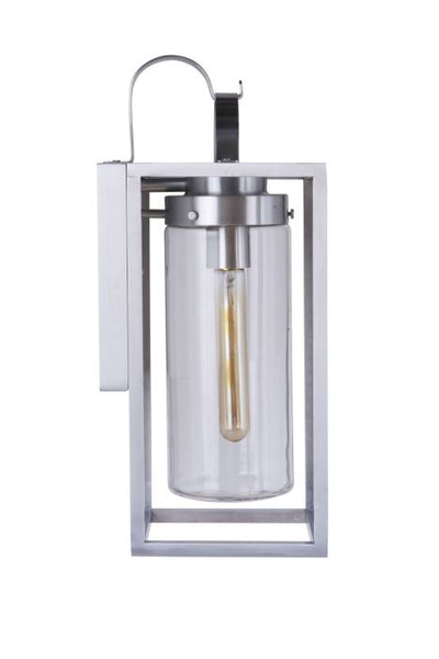 ##Antique Hardware## Neo 1 Light Medium Outdoor Wall Lantern in Satin Aluminum