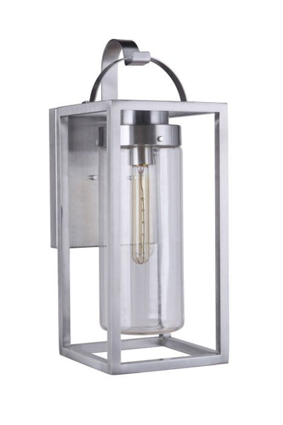 ##Antique Hardware## Neo 1 Light Medium Outdoor Wall Lantern in Satin Aluminum