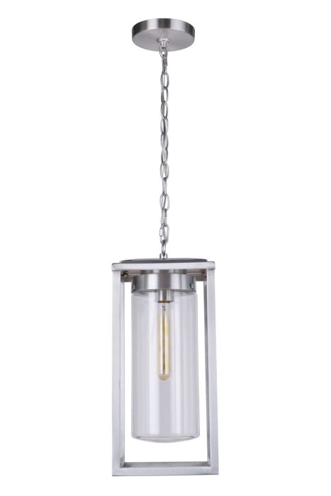 ##Antique Hardware## Neo 1 Light Outdoor Pendant in Satin Aluminum