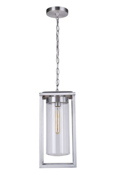 ##Antique Hardware## Neo 1 Light Outdoor Pendant in Satin Aluminum