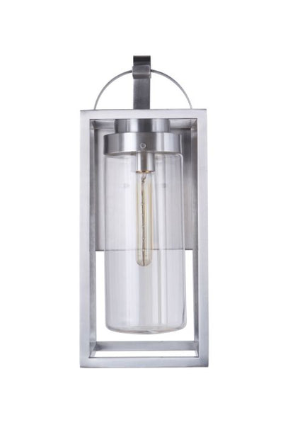 ##Antique Hardware## Neo 1 Light Large Outdoor Wall Lantern in Satin Aluminum