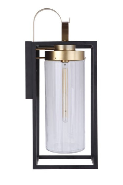 ##Antique Hardware## Neo 1 Light Extra Large Outdoor Wall Lantern in Midnight/Satin Brass