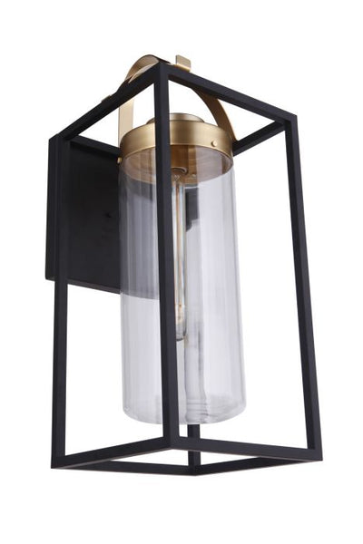 ##Antique Hardware## Neo 1 Light Extra Large Outdoor Wall Lantern in Midnight/Satin Brass