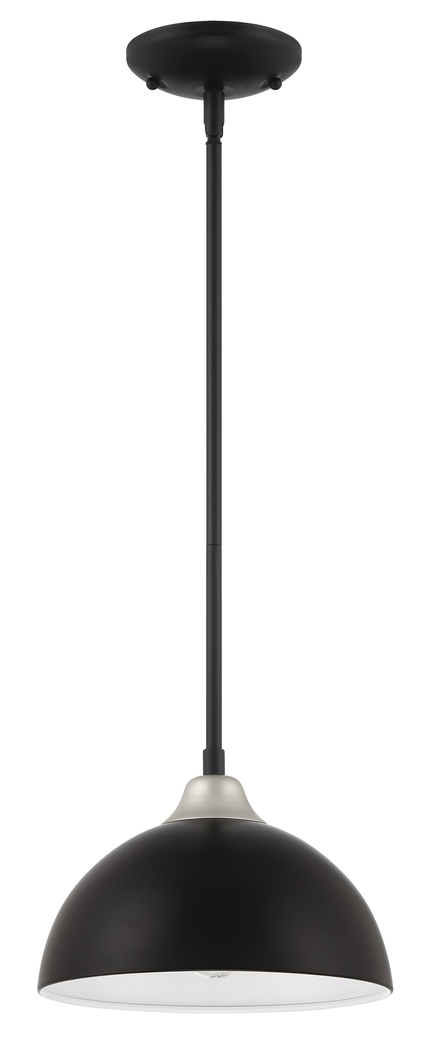 ##Antique Hardware## Kahn 1 Light Outdoor Pendant in Midnight/Satin Aluminum