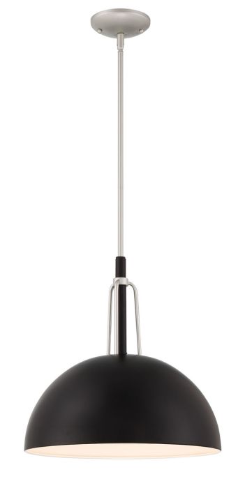 ##Antique Hardware## Kahn 1 Light Outdoor Pendant in Midnight/Satin Aluminum