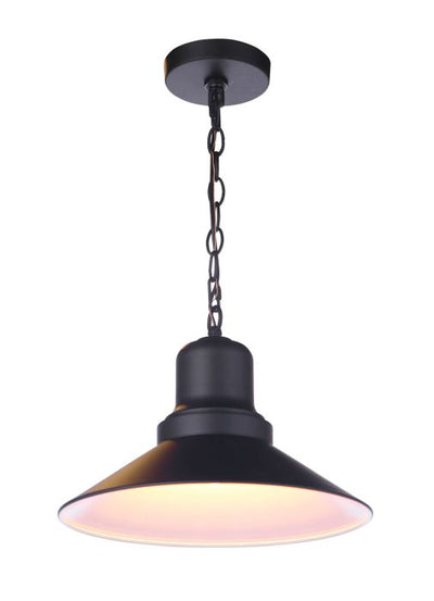 ##Antique Hardware## Singleton 1 Light 14" Outdoor Pendant in Midnight