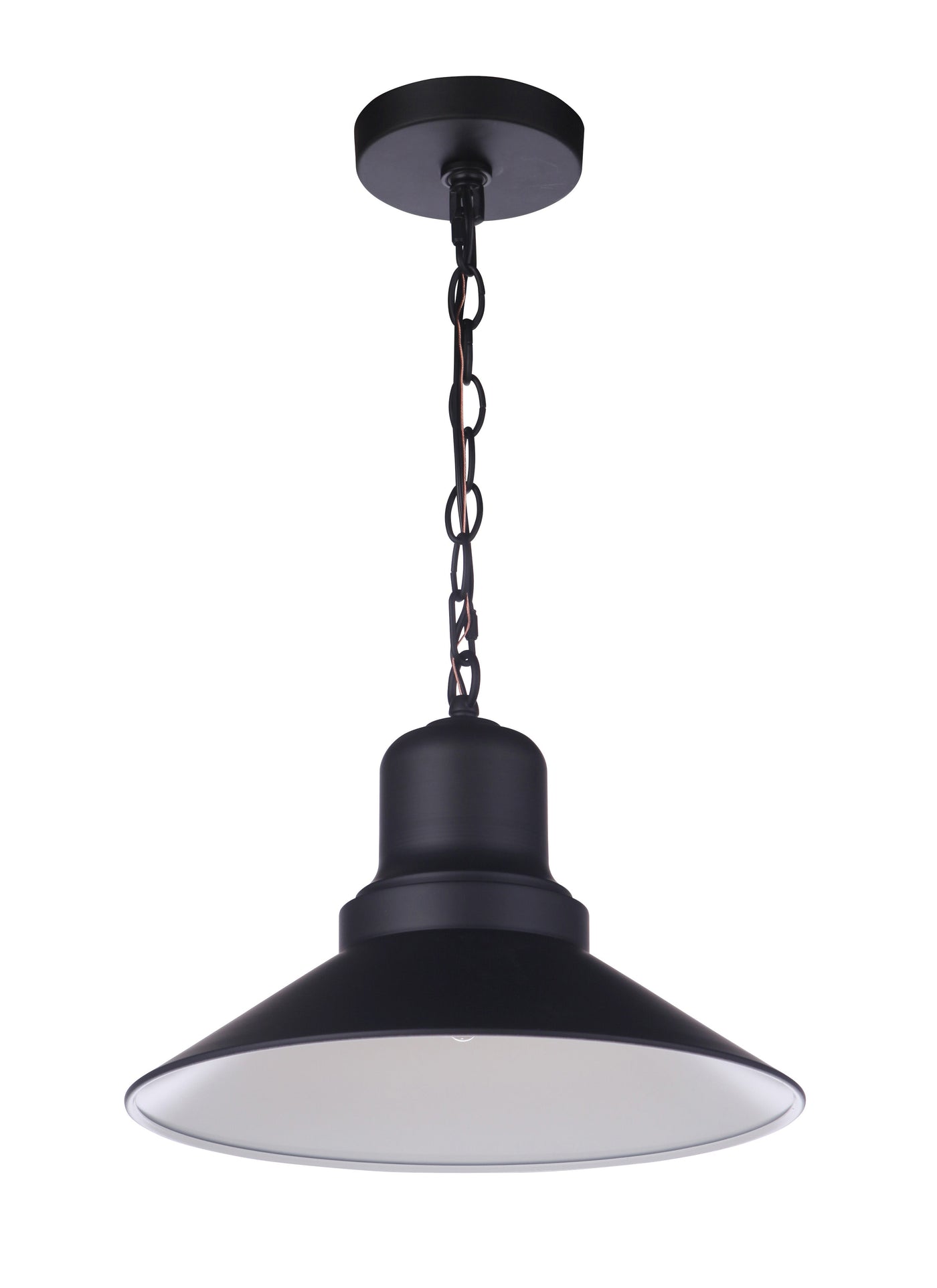 ##Antique Hardware## Singleton 1 Light 14" Outdoor Pendant in Midnight