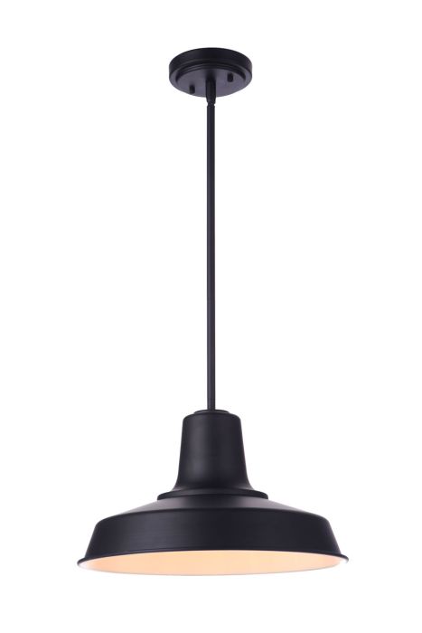 Antique Hardware Briscoe 1 Light 15" Outdoor Pendant in Midnight Exterior