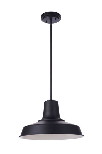 Antique Hardware Briscoe 1 Light 15" Outdoor Pendant in Midnight Exterior