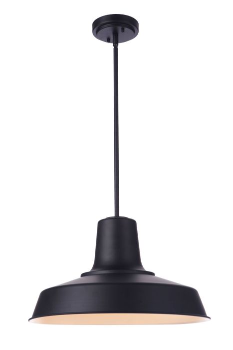 Antique Hardware Briscoe 1 Light 18" Outdoor Pendant in Midnight Exterior