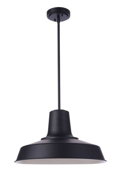 Antique Hardware Briscoe 1 Light 18" Outdoor Pendant in Midnight Exterior