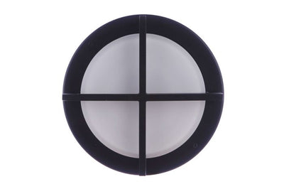 ##Antique Hardware## Outdoor Large Round Bulkhead in Textured Black