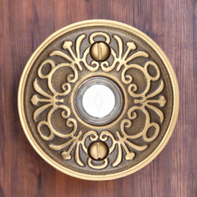 ##Antique Hardware## Emtek 2406 Doorbell Button With Lancaster Rosette (Several Finishes Available)