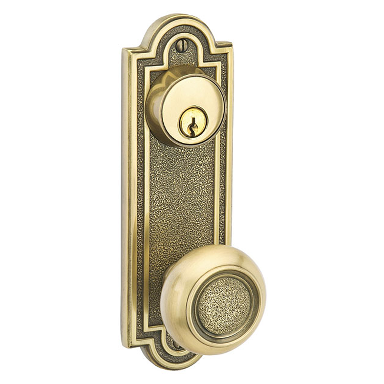 ##Antique Hardware## Solid Brass Belmont Single Keyed Style Entrway Set